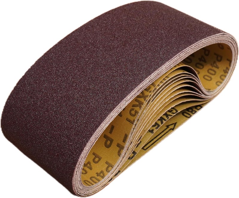 KTHUA 3×18 Inch Sanding Belts: 20-Pack 80–400 Grit — Anti-Clog Coating & Precision Butt Joint — for Clean Even Results in Fine Woodworking & Furniture Restoration — Fits 3 × 18 Handheld Belt Sanders - Image 1